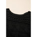 Black Hollow - out Cable Knit Cropped Sweater - LECCE