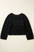 Black Hollow - out Cable Knit Cropped Sweater - LECCE