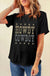 Black HOWDY COWBOY Star Print Crew Neck Loose T Shirt - LECCE