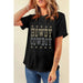 Black HOWDY COWBOY Star Print Crew Neck Loose T Shirt - LECCE