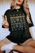Black HOWDY COWBOY Star Print Crew Neck Loose T Shirt - LECCE