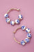 Blue Ceramic Porcelain Hoop Earrings - LECCE