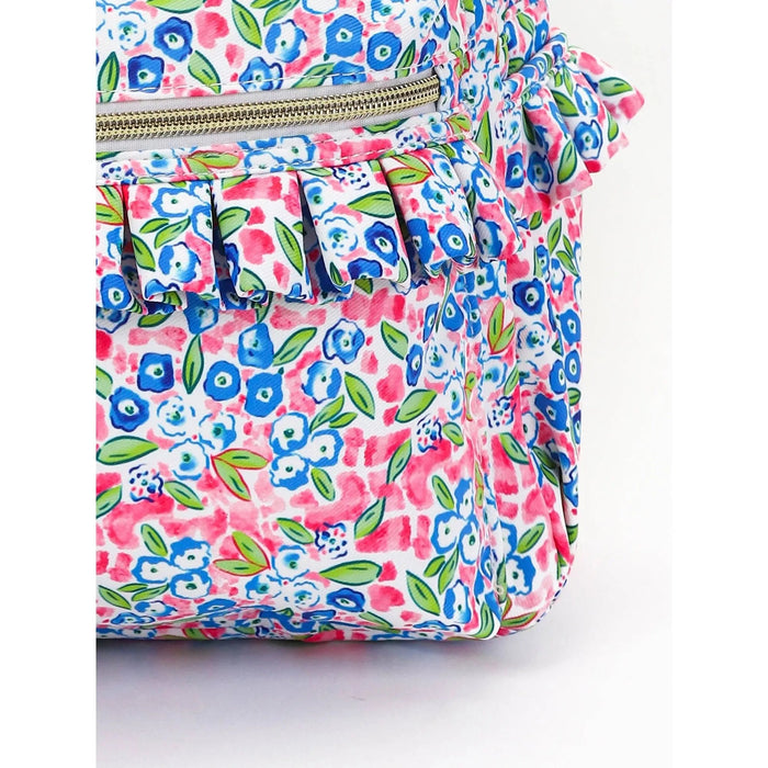 Blue Flower Girls Ruffle Backpack - LECCE