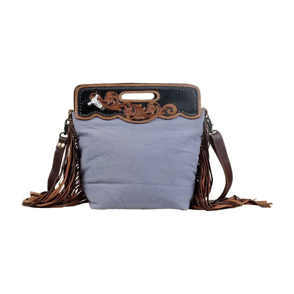 Blue Stream Hand - Tooled Bag - LECCE