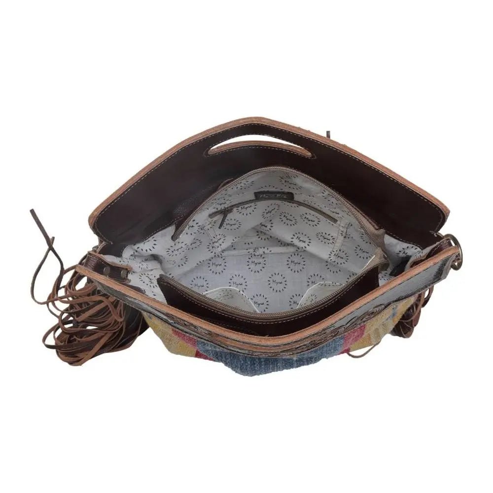 Blue Stream Hand - Tooled Bag - LECCE
