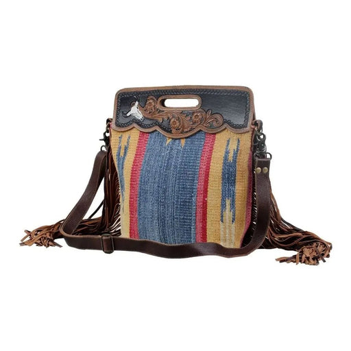 Blue Stream Hand - Tooled Bag - LECCE