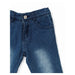 Blue Washed Double Layer Girls Bell Bottom Jeans - LECCE