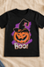 Boo Youth Halloween T-shirt flat lay