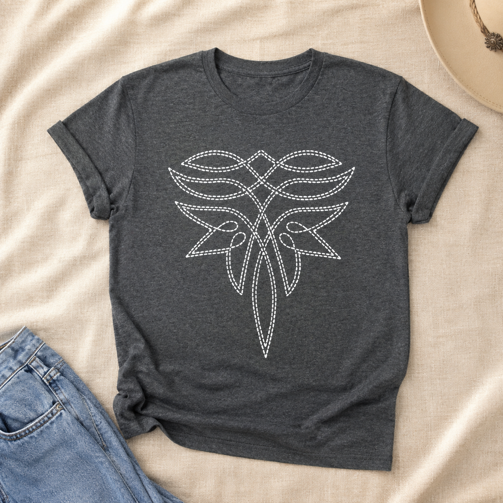 Boot Stitch Graphic Tee - Western Style Cotton T-Shirt