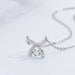Bow Bowknot Dancing Stone Necklace in 925 Sterling Silver - LECCE