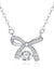 Bow Bowknot Dancing Stone Necklace in 925 Sterling Silver - LECCE