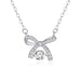 Bow Bowknot Dancing Stone Necklace in 925 Sterling Silver - LECCE
