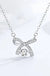 Bow Bowknot Dancing Stone Necklace in 925 Sterling Silver - LECCE
