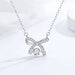 Bow Bowknot Dancing Stone Necklace in 925 Sterling Silver - LECCE