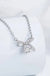 Bow Bowknot Dancing Stone Necklace in 925 Sterling Silver - LECCE