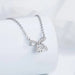 Bow Bowknot Dancing Stone Necklace in 925 Sterling Silver - LECCE