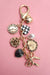 Bow Checker Heart Flower Bag Charm - LECCE