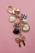 Bow Checker Heart Flower Bag Charm - LECCE