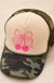 Trucker Hat Bow Cherry Camouflage Cap on cream stone - LECCE catalog