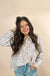 Bow Tie Front Floral Print Flounce Sleeve Blouse - LECCE