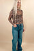 Brown Leopard Long Sleeve Mesh Top - LECCE
