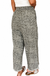 Brown Leopard Print Raw Hem Elastic Waist Loose Pull On Jeans — view 2 on white background