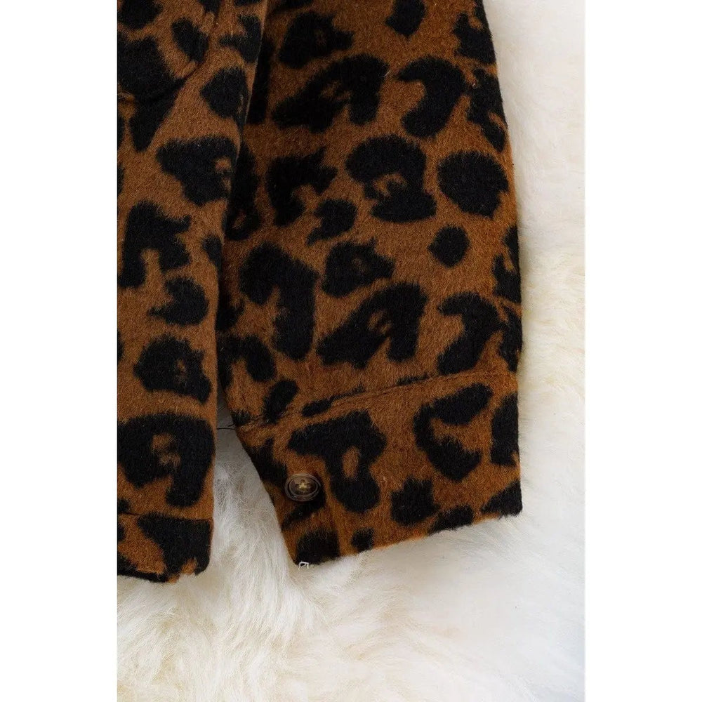 Brown Leopard Printed Shacket. - LECCE
