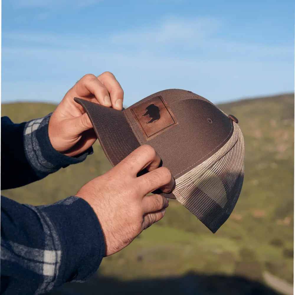 Buffalo Hat | Leather Patch Trucker Hat - LECCE