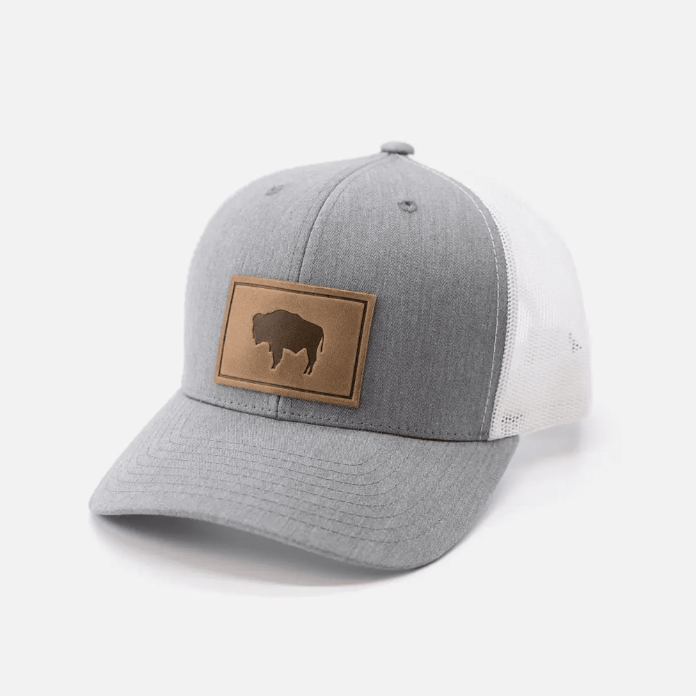 Buffalo Hat | Leather Patch Trucker Hat - LECCE
