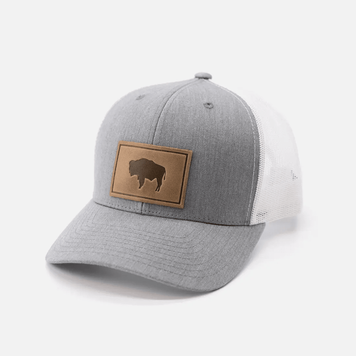 Buffalo Hat | Leather Patch Trucker Hat - LECCE