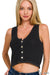 Button - up Cropped Sweater Vest - LECCE