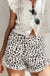 White Leopard Frayed Hem Denim Shorts Dear lover