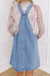 Beau Blue Wide Strap Button Front Pocketed Denim Mini Dress Dear lover