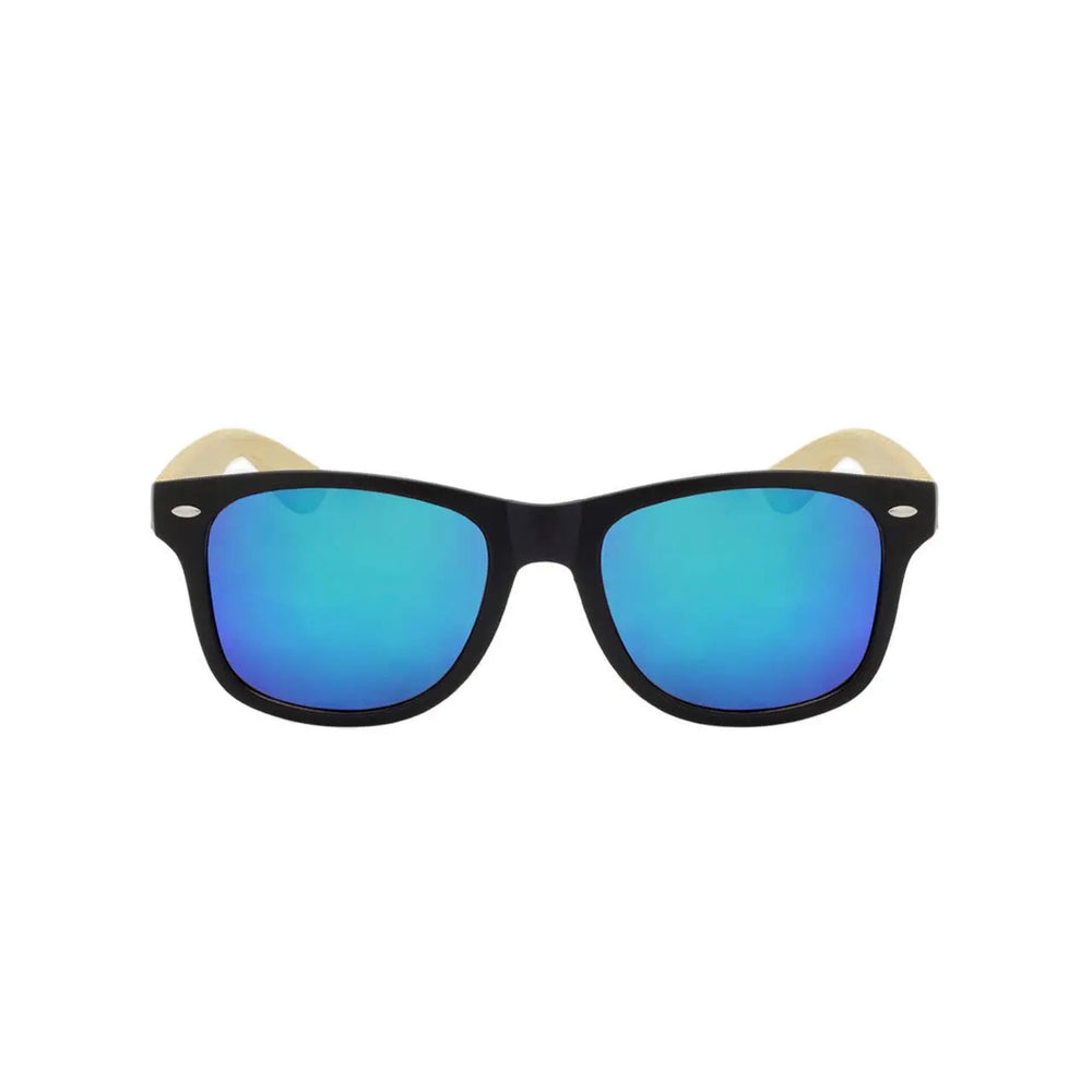 Classic Frame Bamboo Mirror Lens Unisex Mens Womens Sunnies Shark Eyes, Inc