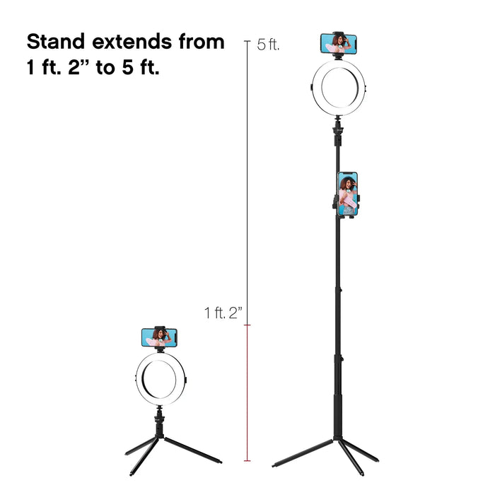 LivePro Multi-Media Station - 8 in LED Ring Light, Du