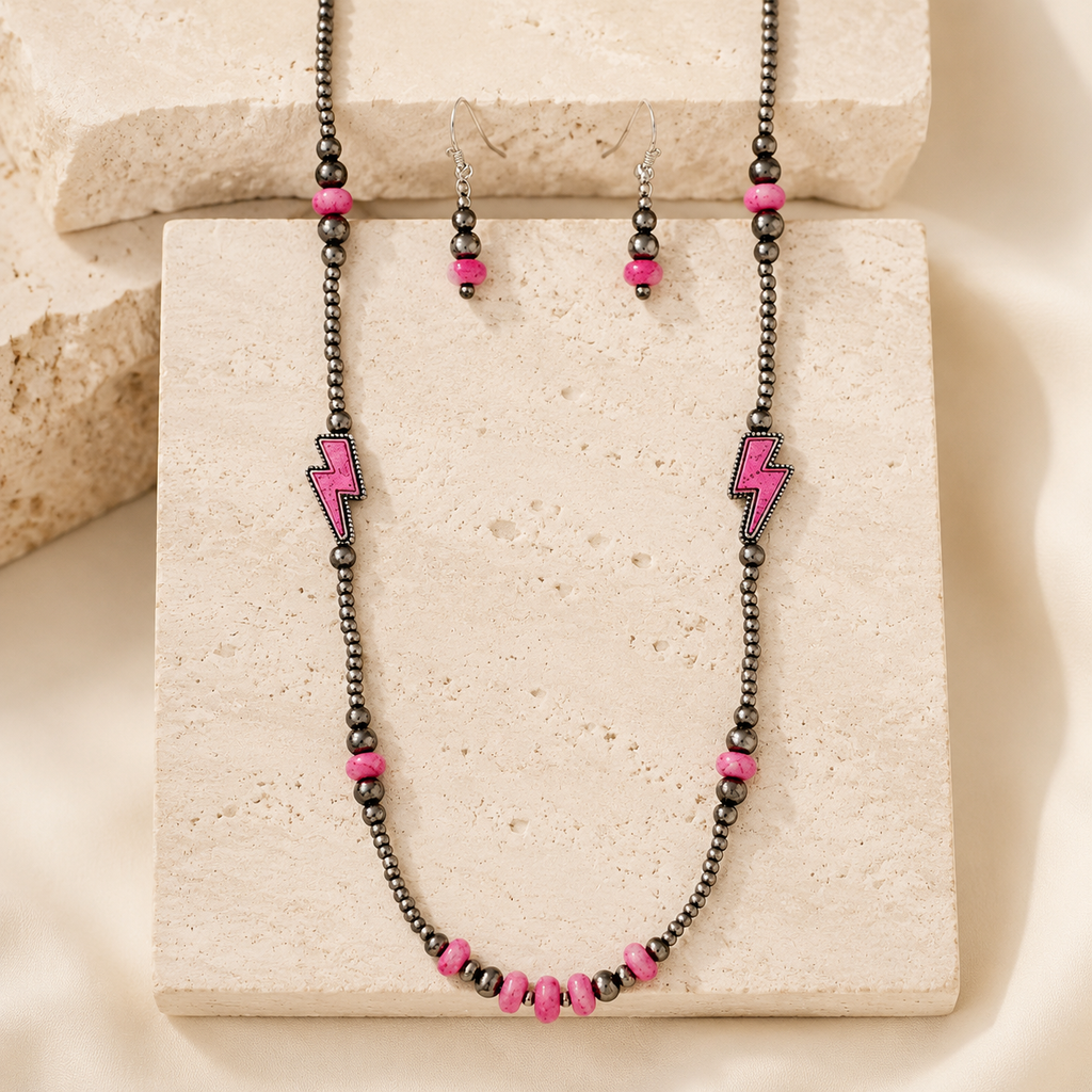 Cable Gemstone Bolt Western Navajo Pearl Necklace