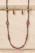 Cable Gemstone Bolt Western Navajo Pearl Necklace on cream stone display