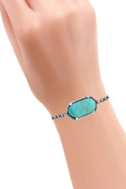 Cable Gemstone Hexagon Navajo Pearl Bracelet - LECCE