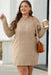 Cable Knit Drop Shoulder Sweater Dress - LECCE