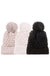 Cable Knit Pom Pom Beanie With Warm Lining - LECCE