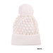 Cable Knit Pom Pom Beanie With Warm Lining - LECCE