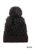 Cable Knit Pom Pom Beanie With Warm Lining - LECCE