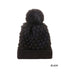 Cable Knit Pom Pom Beanie With Warm Lining - LECCE