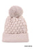 Cable Knit Pom Pom Beanie With Warm Lining - LECCE