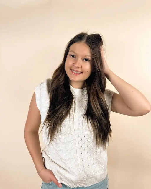 Cable Knit Sweater Tank - LECCE