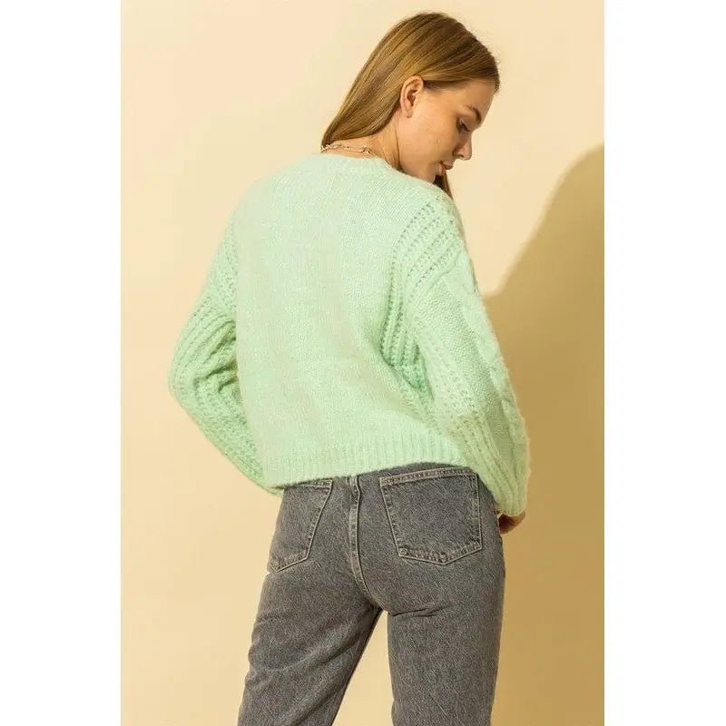 Cable Knit With Button Down Cardigan - LECCE