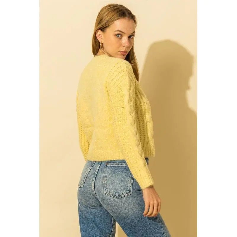 Cable Knit With Button Down Cardigan - LECCE