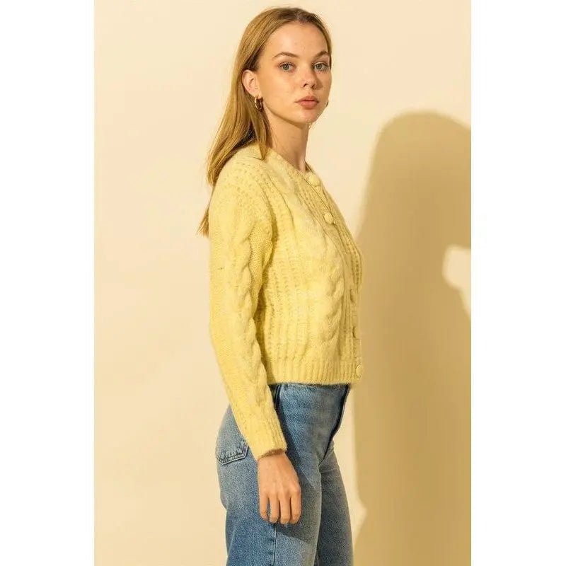 Cable Knit With Button Down Cardigan - LECCE