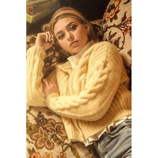 Cable Knit With Button Down Cardigan - LECCE