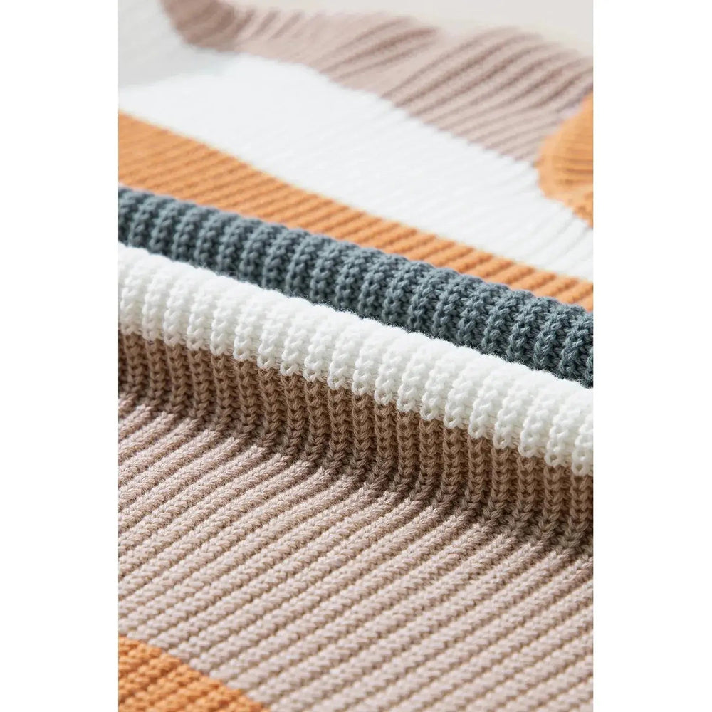 Camel Classic Round Neck Colorblock Knit Sweater - LECCE
